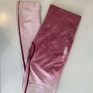 Gymshark Ombré Seamless Leggings, Chalk Pink/Beet